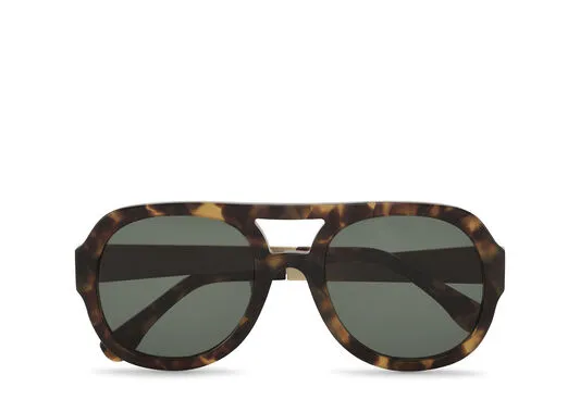 Accessories GANNI Sunglasses Chunky Aviator Sunglasses Blacktobacco Brown
