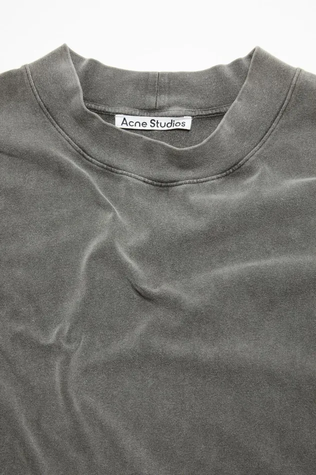 Acne Studios Crew Neck Sweater 8211 Relaxed Unisex Fit Faded Black Women Tshirts