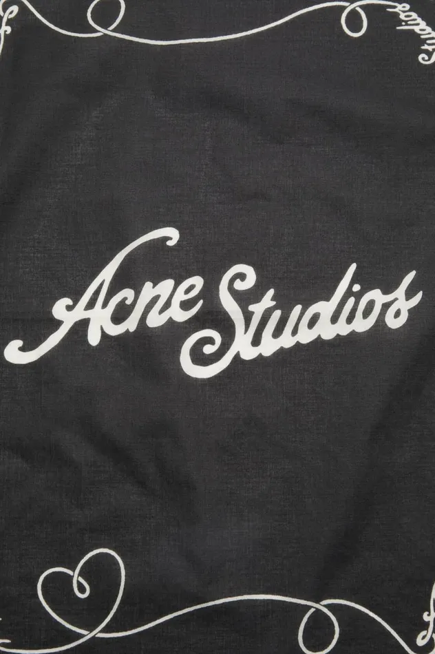 Acne Studios Light Print Scarf Blackwhite Men Scarves