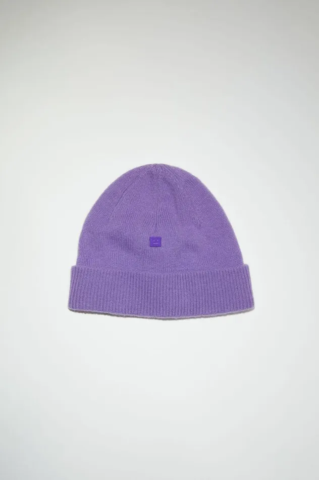 Acne Studios Micro Face Patch Beanie Iris Purple Women Hats