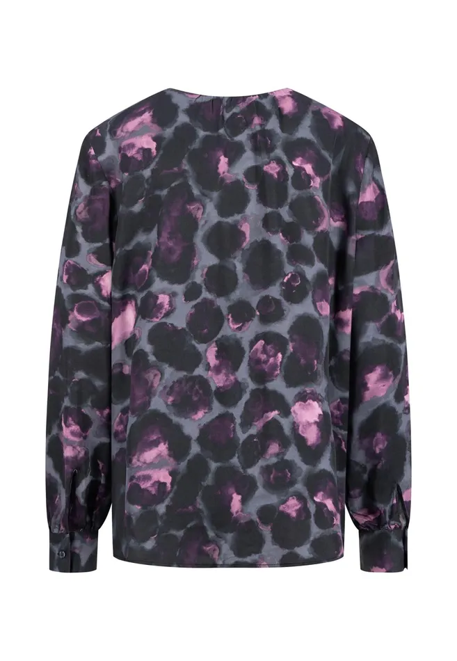 Blouses Women FYNCHHATTON Viscose Blouse With Leopard Pattern Mauve Rose
