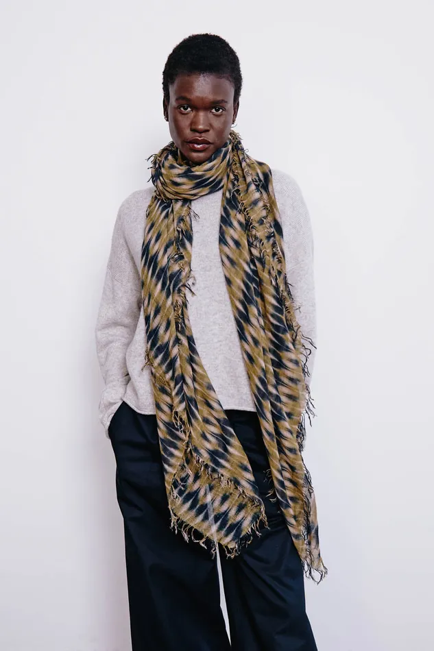 Chan Luu Scarves Cashmere And Silk Scarf Green Tie Dye 8211 Women