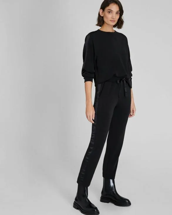 Club Monaco Loungewear Satin Stripe Knit Pant Black 8211 Women