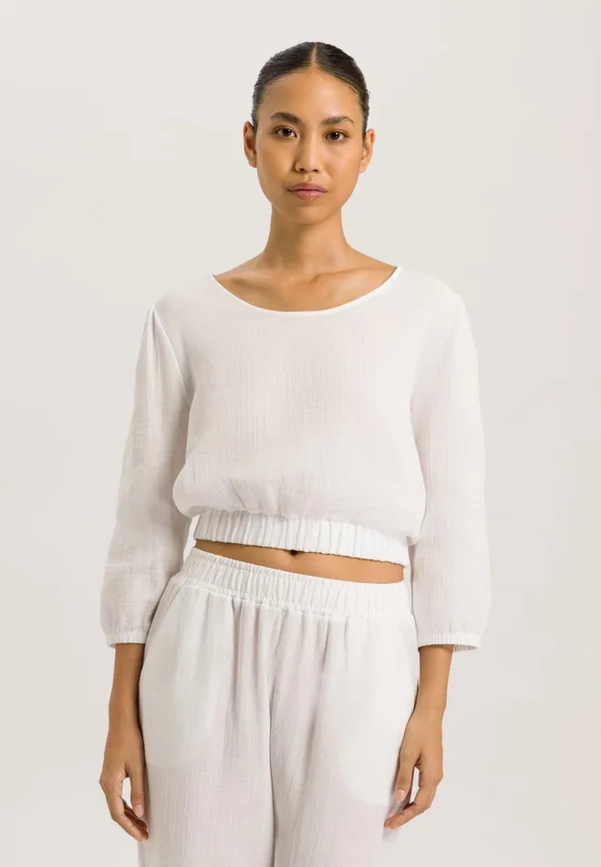 Cotton Muslin Top White Women HANRO Lounge Tops