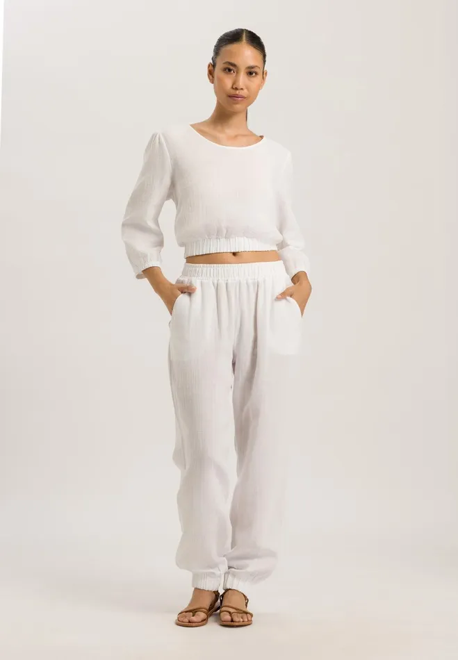 Cotton Muslin Top White Women HANRO Lounge Tops