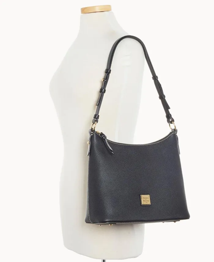 Dooney and Bourke Shoulder Bags Pebble Grain Hobo Black Black 8211 WomenMen