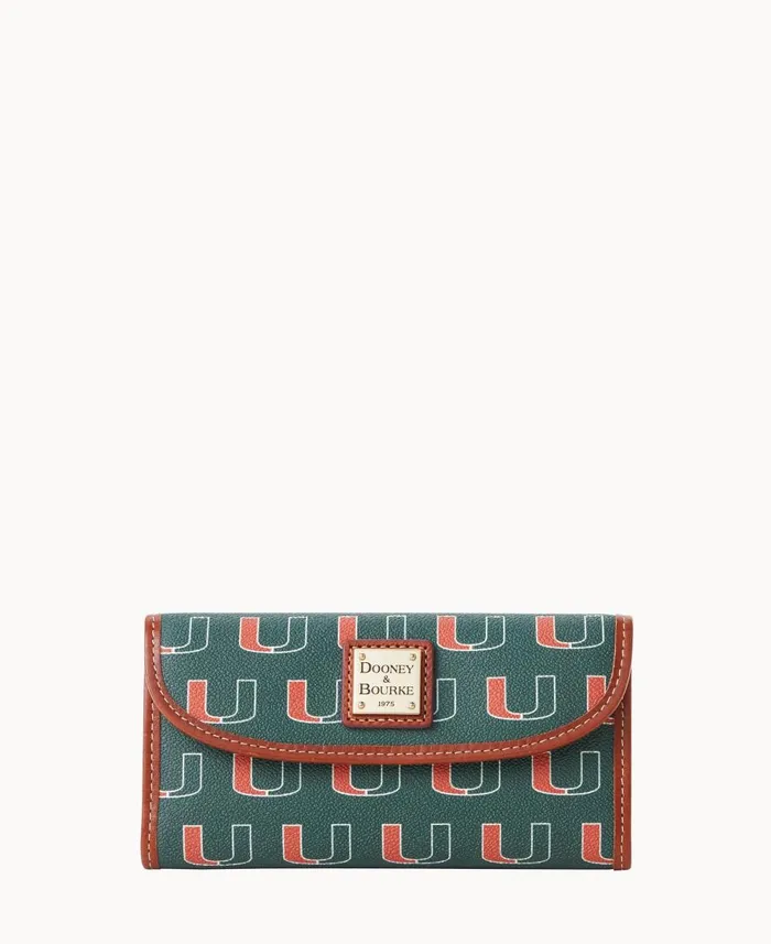 Dooney and Bourke Wallets Collegiate University Of Miami Continental Clutch U Of Miami 8211 WomenMen