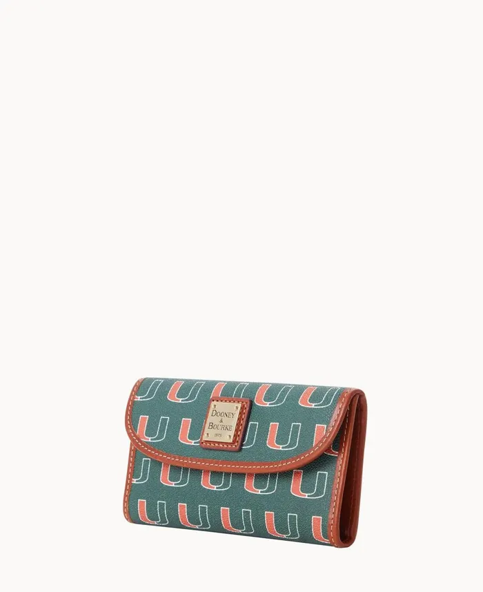 Dooney and Bourke Wallets Collegiate University Of Miami Continental Clutch U Of Miami 8211 WomenMen Dooney and Bourke Wallets Collegiate University Of Miami Continental Clutch U Of Miami 8211 WomenMen