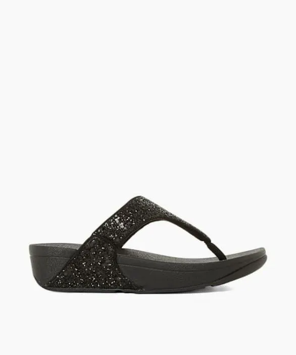 Dune London Black Sandals Women Lulu Glitter Black Glitter Toe Post Sandals Black