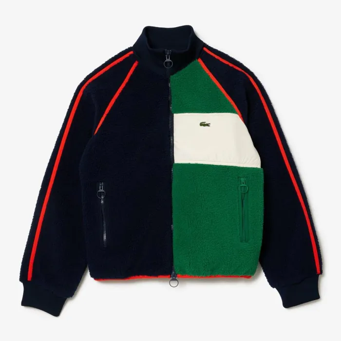 Jackets and Coats Women Lacoste Women039s Contrast Accent Fleece Sweatshirt Navy Blue Green White Orange Pqi