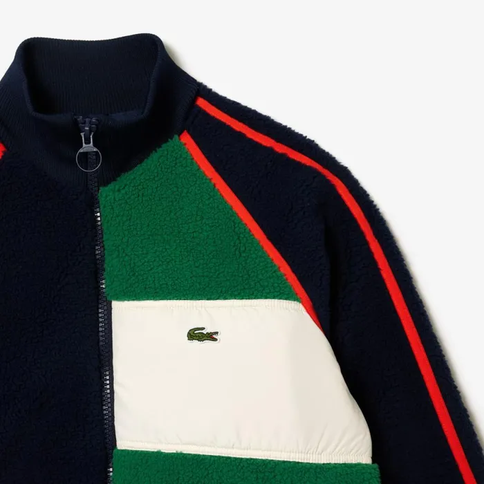 Jackets and Coats Women Lacoste Women039s Contrast Accent Fleece Sweatshirt Navy Blue Green White Orange Pqi