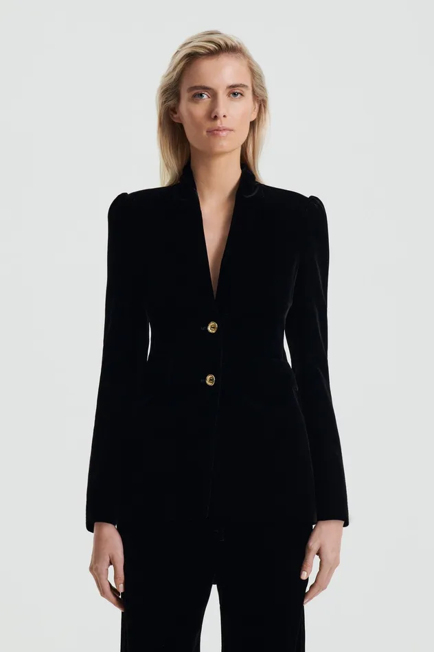 Jackets Women VELVET JACKET BLACK Scanlan Theodore Jackets Women VELVET JACKET BLACK Scanlan Theodore