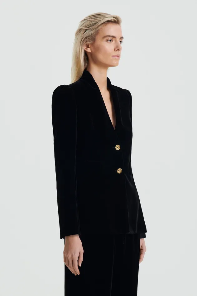 Jackets Women VELVET JACKET BLACK Scanlan Theodore Jackets Women VELVET JACKET BLACK Scanlan Theodore