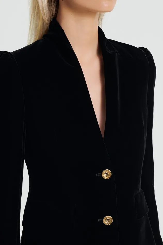 Jackets Women VELVET JACKET BLACK Scanlan Theodore Jackets Women VELVET JACKET BLACK Scanlan Theodore