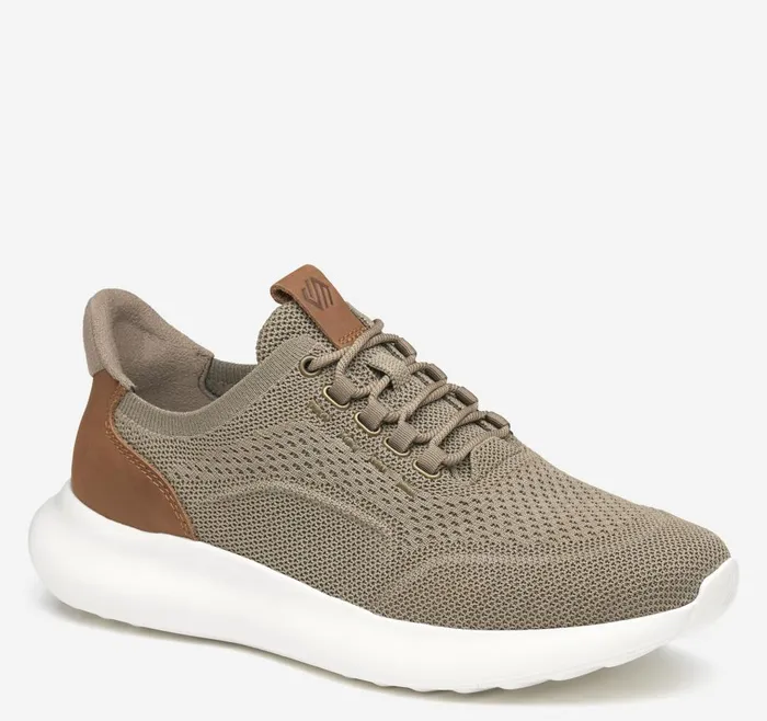 Johnston and Murphy Amherst 20 Knit Plain Toe Taupe Heathered Knit Men LaceUps