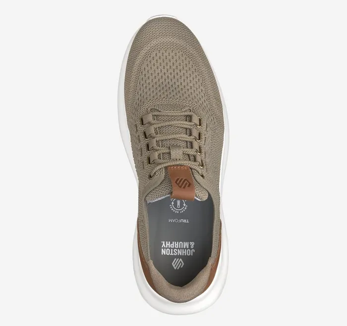 Johnston and Murphy Amherst 20 Knit Plain Toe Taupe Heathered Knit Men LaceUps Johnston and Murphy Amherst 20 Knit Plain Toe Taupe Heathered Knit Men LaceUps
