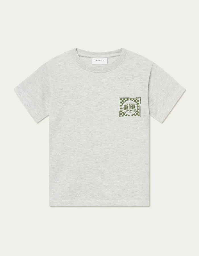 Kids Goods TShirt Kids 8211 Snow MelangeChive Green Les Deux Tops
