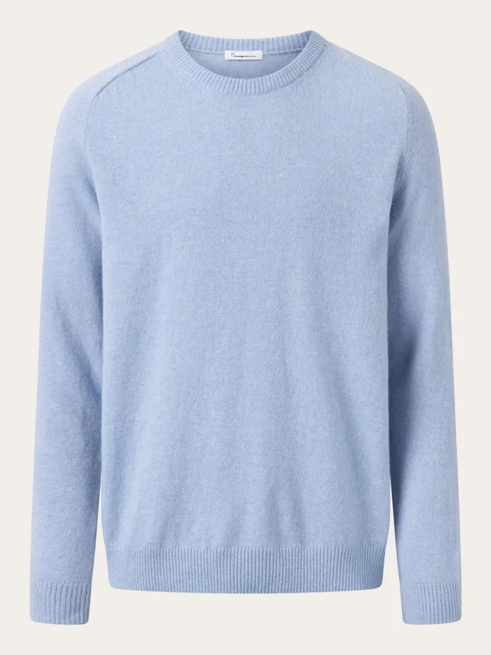 KnowledgeCotton Apparel Knits Basic Oneck Knit Asley Blue 8211 Men