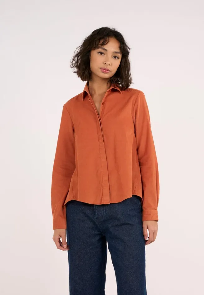 KnowledgeCotton Apparel Shirts Ashape Corduroy Shirt Autumn Leaf 8211 Women KnowledgeCotton Apparel Shirts Ashape Corduroy Shirt Autumn Leaf 8211 Women