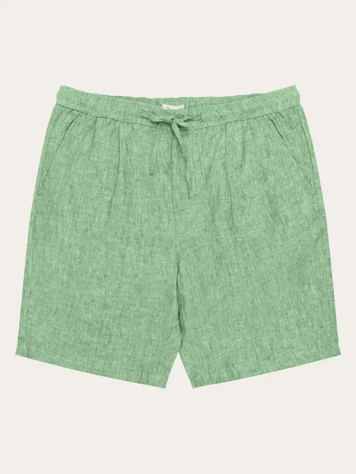 KnowledgeCotton Apparel Shorts Loose Linen Shorts Shale Green 8211 Men