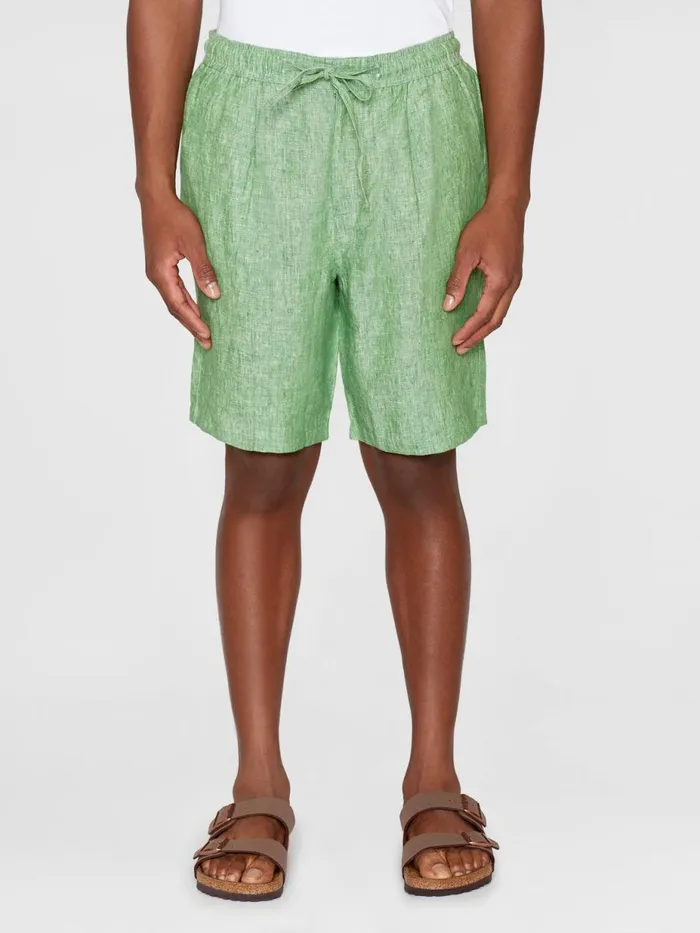 KnowledgeCotton Apparel Shorts Loose Linen Shorts Shale Green 8211 Men KnowledgeCotton Apparel Shorts Loose Linen Shorts Shale Green 8211 Men