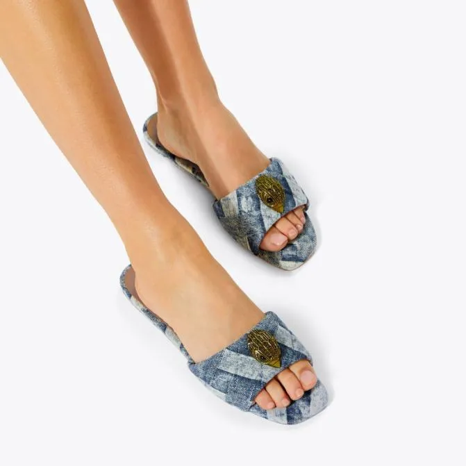 Kurt Geiger Sandals Kensington Flat Sandal Denim 8211 Women