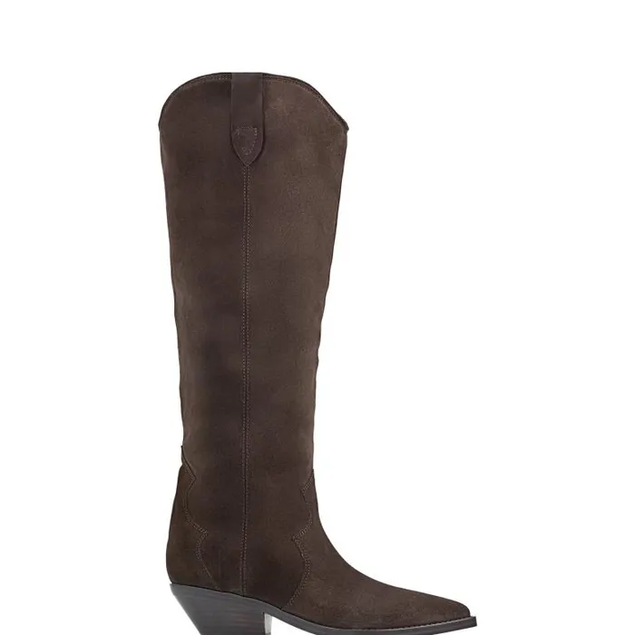 Marc Fisher Boots Women Ander Western Boot Dark Brown Suede