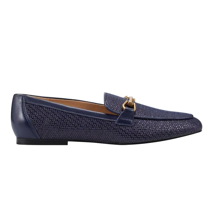 Marc Fisher Loafers and Flats Women Bleek Loafer Navy Raffia