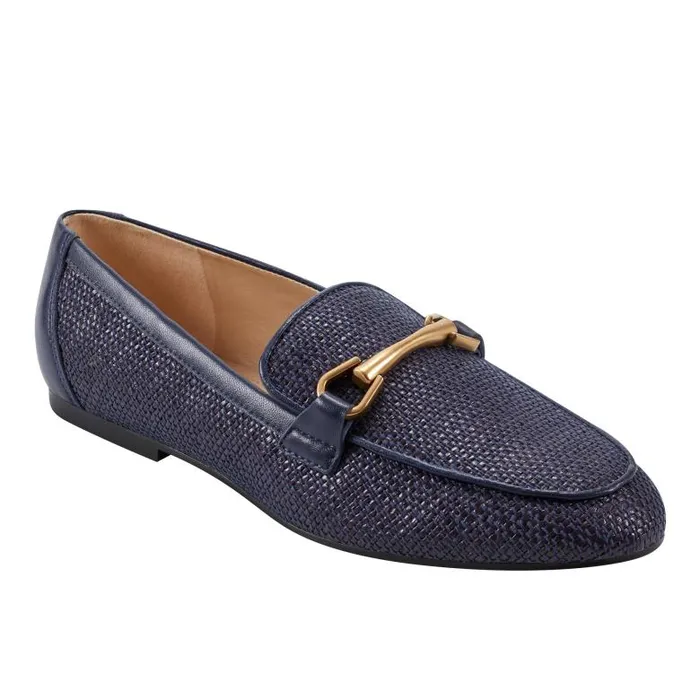 Marc Fisher Loafers and Flats Women Bleek Loafer Navy Raffia
