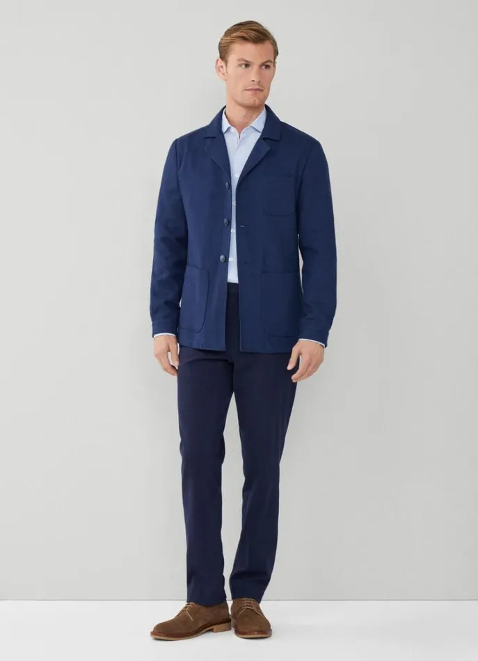 Men Blazers Hackett London Cotton Blazer Navy