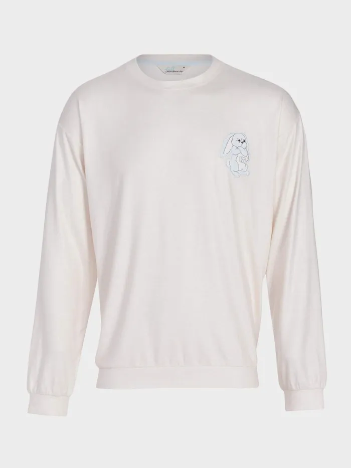 Men Grumpy Bunny Sweater Oatmeal Peter Alexander Tops