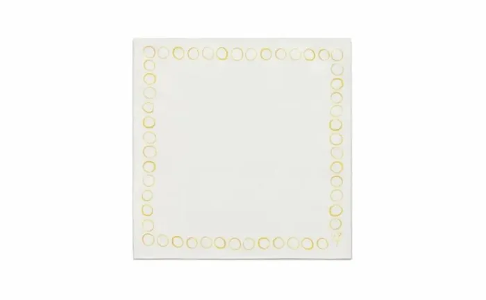 Men Ivory And Yellow Silk Pocket Square Manolo Blahnik Pocket Squares