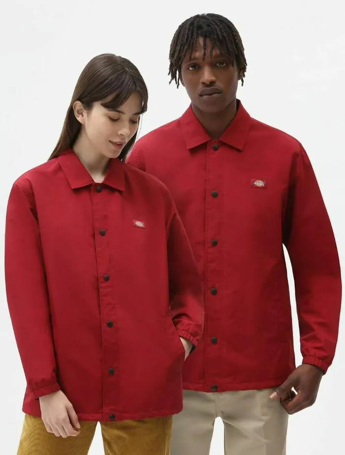 Men Jackets Dickies Oakport Coach Jacket Bikg Red