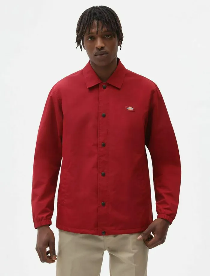 Men Jackets Dickies Oakport Coach Jacket Bikg Red