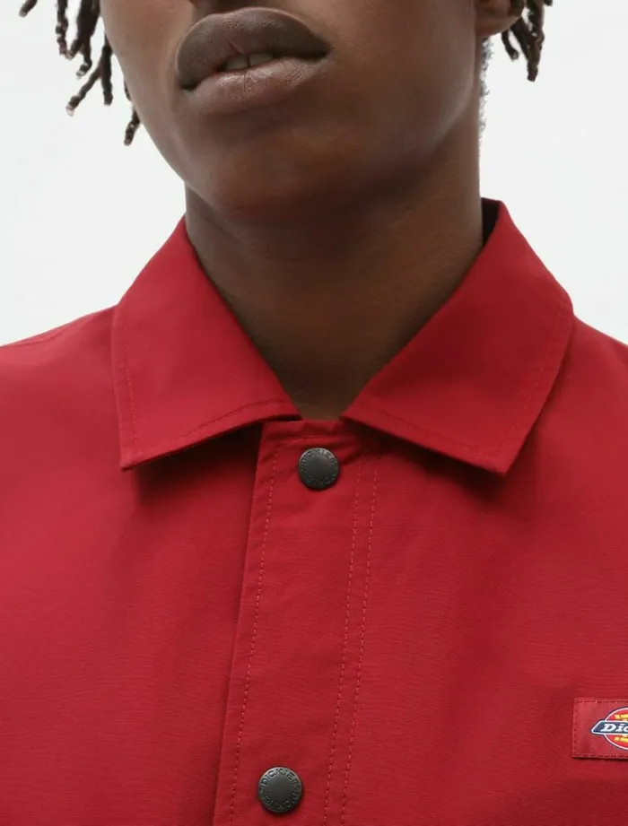 Men Jackets Dickies Oakport Coach Jacket Bikg Red