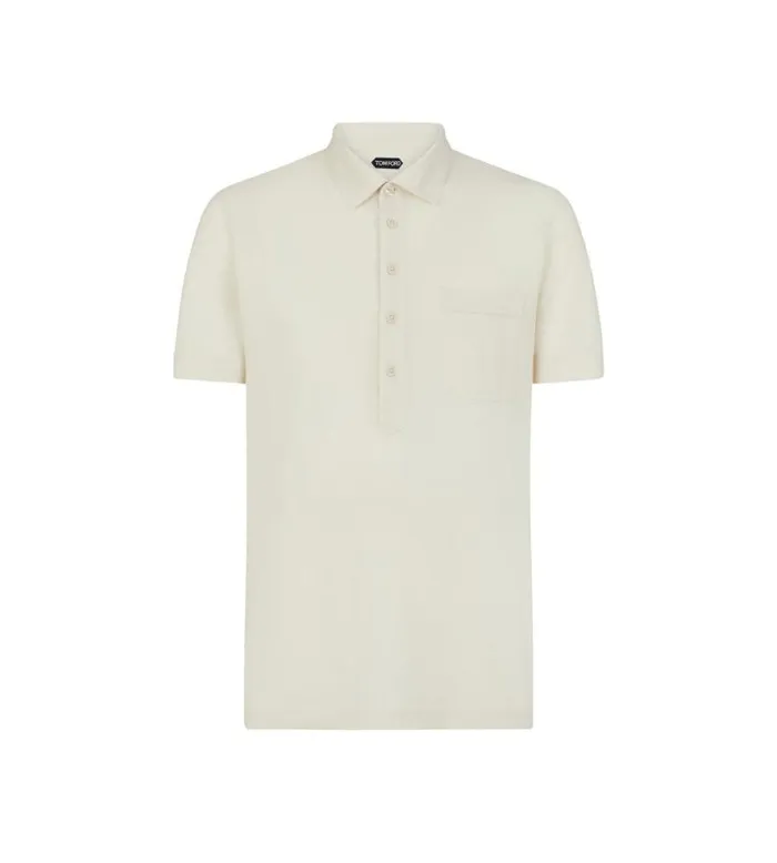 Men Knitwear Tom Ford Silk Blend Piquet Polo