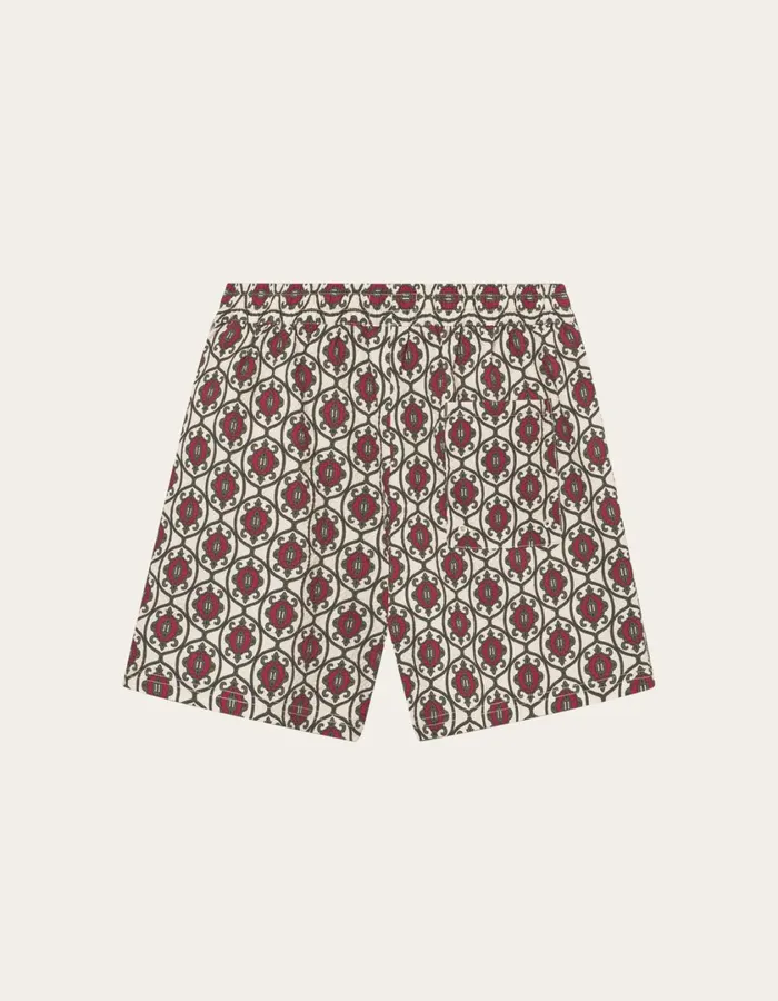 Men Ornament AOP Swim Shorts 8211 IvoryChive Green Les Deux Shorts