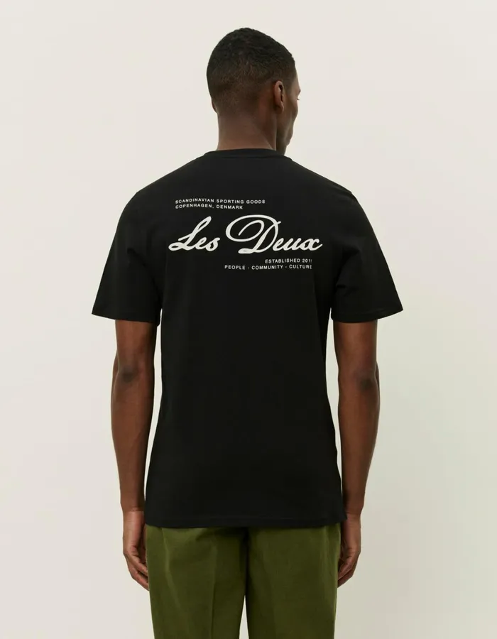 Men Scandinavian TShirt 8211 BlackIvory Les Deux Tshirts