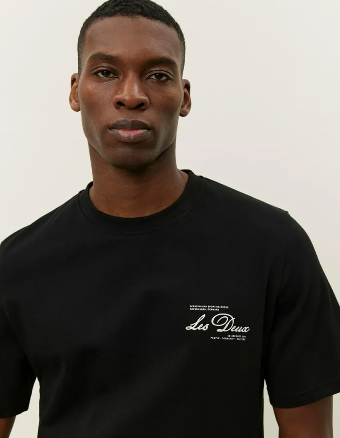 Men Scandinavian TShirt 8211 BlackIvory Les Deux Tshirts