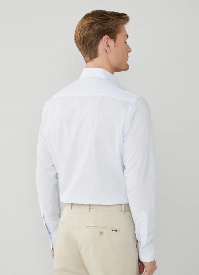 Men Shirts Hackett London Classic Fit Check Shirt Whiteblue