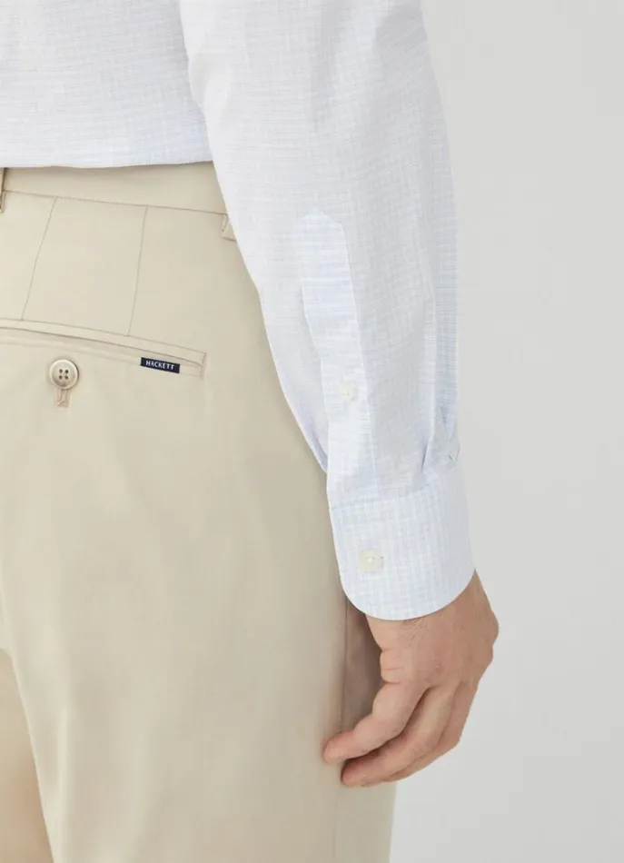 Men Shirts Hackett London Classic Fit Check Shirt Whiteblue