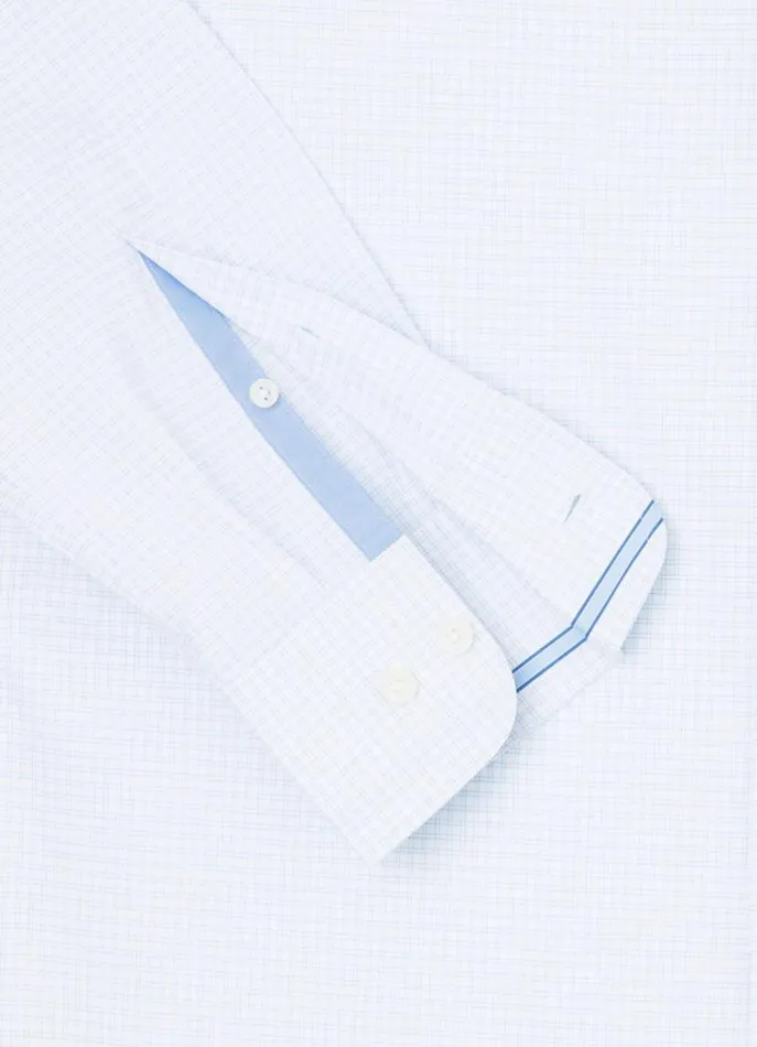 Men Shirts Hackett London Classic Fit Check Shirt Whiteblue