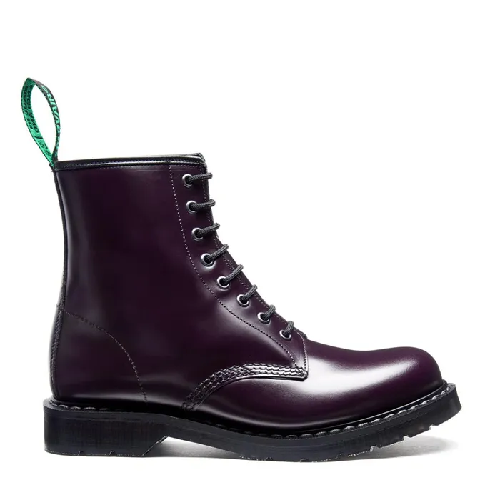 Men Solovair Derby Boots Purple HiShine 8 Eye Derby Boot