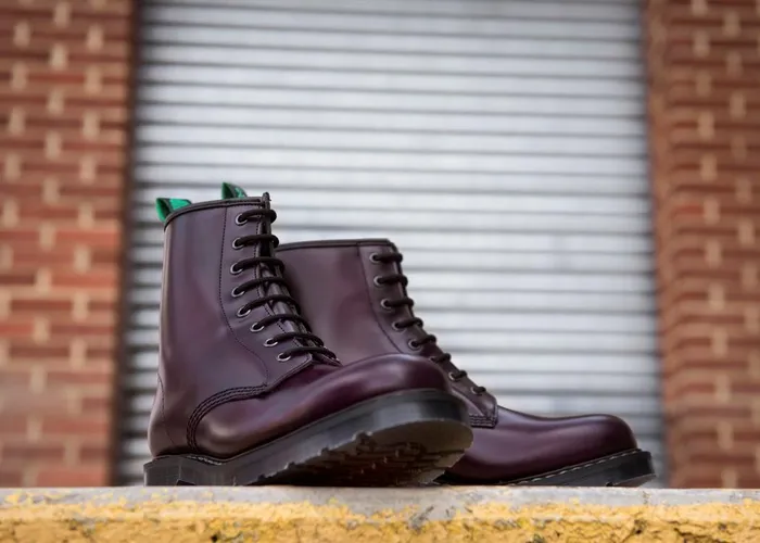 Men Solovair Derby Boots Purple HiShine 8 Eye Derby Boot