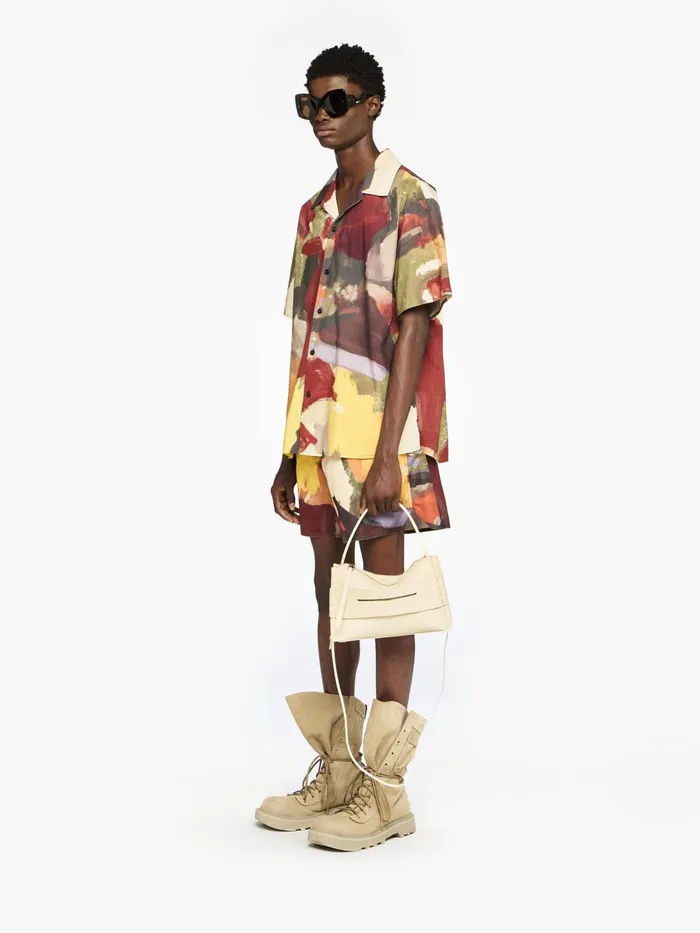 Men Tops and Shirts JW Anderson SHORT SLEEVE 034ABSTRACT034 PRINTED SHIRT Olive