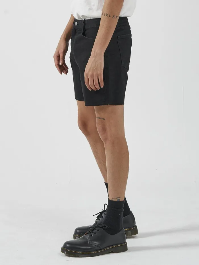 Mens Mandude Denim Short Black Rinse Thrills Denim Shorts