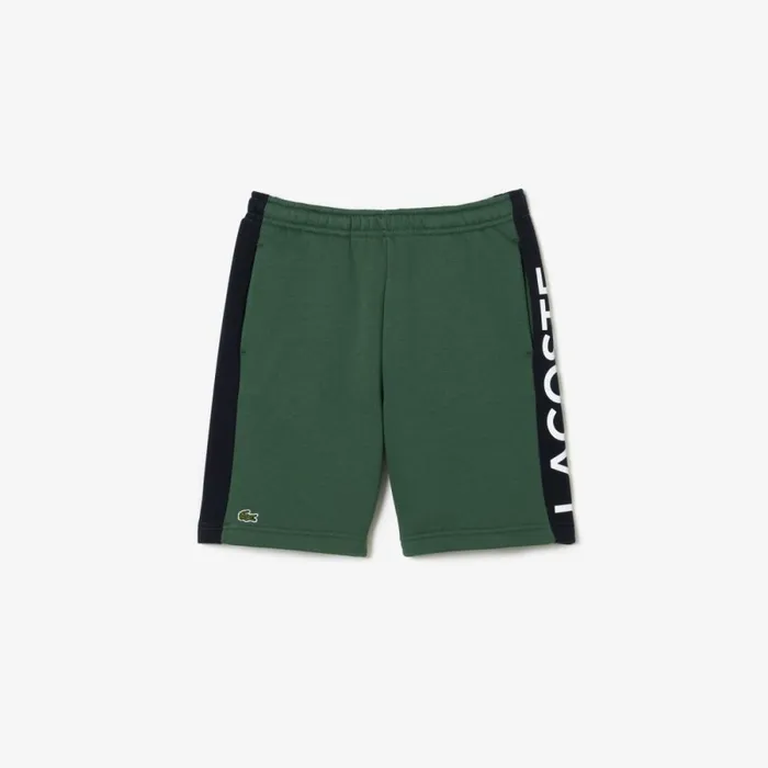 Pants and Shorts Kids Lacoste Kids Striped Organic Cotton Shorts Dark Green Navy Blue Kzi
