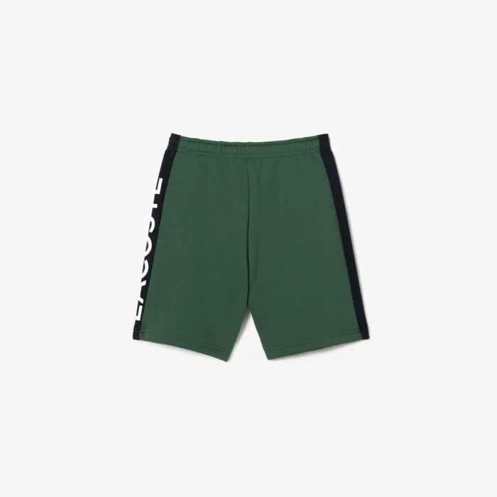 Pants and Shorts Kids Lacoste Kids Striped Organic Cotton Shorts Dark Green Navy Blue Kzi