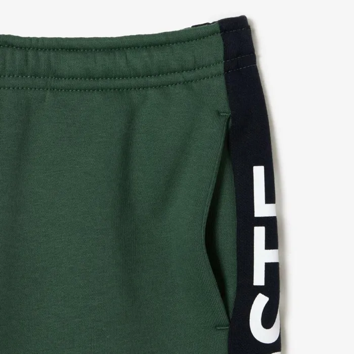 Pants and Shorts Kids Lacoste Kids Striped Organic Cotton Shorts Dark Green Navy Blue Kzi