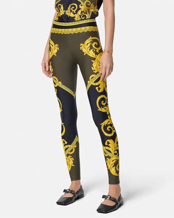 Pants and Shorts Women Versace La Coupe Des Dieux Leggings Black